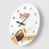 サッカースポーツボールゲームパーソナライズされた名 ラージ壁時計 (傾斜)