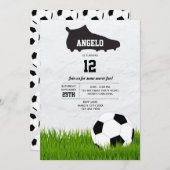 サッカースポーツボール子供の誕生日 招待状 (正面/裏面)
