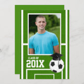 サッカースポーツ卒業招待状発表 招待状 (正面/裏面)