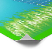 サッカースポーツ少年または女の子の名前アートプリント ポスター (角)