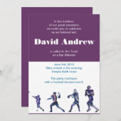 サッカースポーツ招待状バー（ユダヤ教の）バル・ミツバーユダヤスプラム 招待状 (正面/裏面)