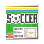 サッカースポーツ誕生日キャンディバーラッパ好み ノートパッド (正面)