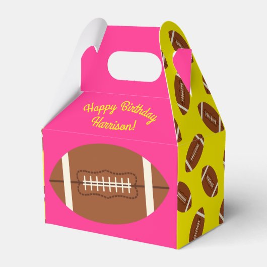 サッカースポーツ誕生日パーティーピンク フェイバーボックス (正面サイド)