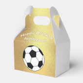 サッカースポーツ誕生日パーティー金ゴールドホワイト フェイバーボックス (裏面サイド)