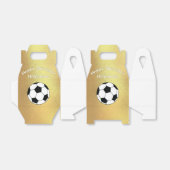 サッカースポーツ誕生日パーティー金ゴールドホワイト フェイバーボックス (折り畳みなし)