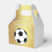 サッカースポーツ誕生日パーティー金ゴールドホワイト フェイバーボックス (正面サイド)