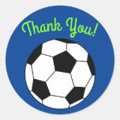 サッカースポーツ誕生日会 ラウンドシール (正面)