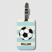 サッカースポーツ選手名前をカスタムする ラゲッジタグ (正面縦)