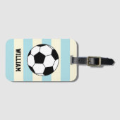 サッカースポーツ選手名前をカスタムする ラゲッジタグ (正面横)