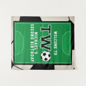 サッカースポーツ セカンドバースデー 背景 タペストリー (正面(横))