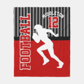 サッカー🏈スポーツ – ダークレッド フリースブランケット (正面)