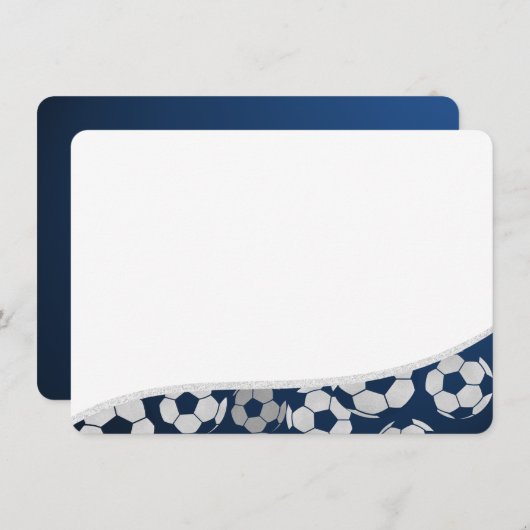 サッカースポーツ フラットカード ありがとうございます 招待状 (正面/裏面)