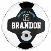 サッカースポーツ – ベビーブルー,白黒 サッカーボール (正面)