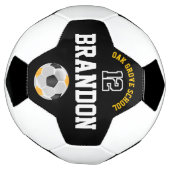 サッカースポーツ – 金ゴールド、白黒 サッカーボール (回転)