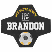 サッカースポーツ – 金ゴールド、白黒 サッカーボール (フラット)