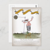 サッカーセンター前方赤ストライプ白 ポストカード (正面/裏面)