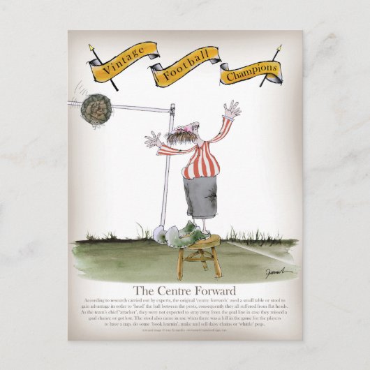 サッカーセンター前方赤ストライプ白 ポストカード (正面)