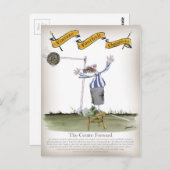 サッカーセンター前方青ストライプ白 ポストカード (正面/裏面)