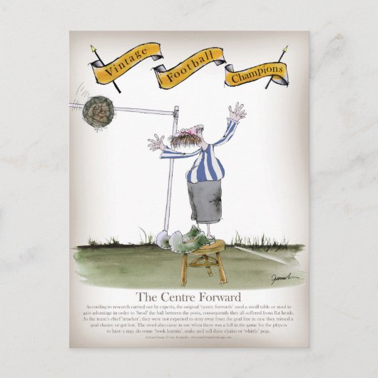 サッカーセンター前方青ストライプ白 ポストカード (正面)