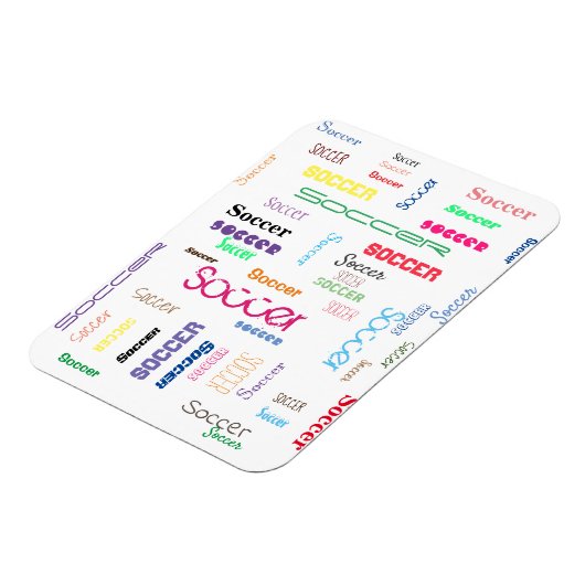 サッカータイポグラフィフレキシブル写真磁石 マグネット (左側)