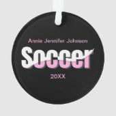 サッカータイポグラフィモダンアート抽象芸術スウィッシュ オーナメント (裏面)