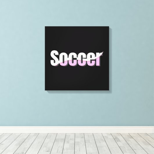 サッカータイポグラフィモダンアート抽象芸術スウィッシュ キャンバスプリント (インサイチュ (ウッドフロア))