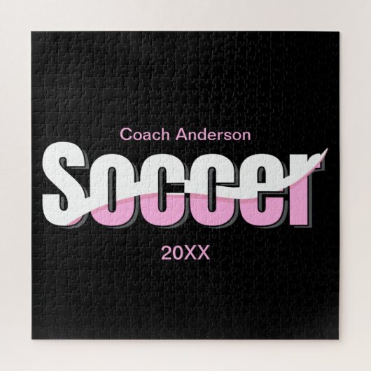 サッカータイポグラフィモダンアート抽象芸術スウィッシュ ジグソーパズル (縦)