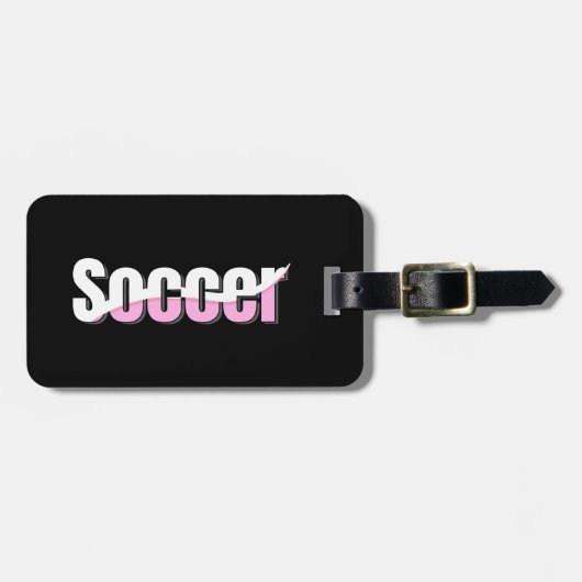 サッカータイポグラフィモダンアート抽象芸術スウィッシュ ラゲッジタグ (正面横)