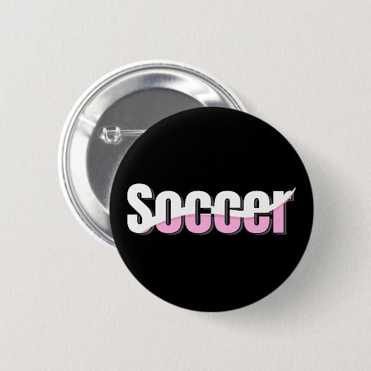 サッカータイポグラフィモダンアート抽象芸術スウィッシュ 缶バッジ (正面&裏面)