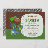 サッカータッチダウン児童誕生パーティー 招待状 (正面/裏面)