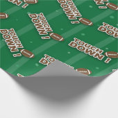 サッカータッチダウン緑の茶色のパターンキッズチーム ラッピングペーパー (角)