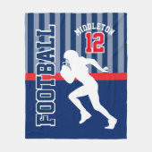 サッカー🏈ダークブルーとレッドのスポーツ フリースブランケット (正面)