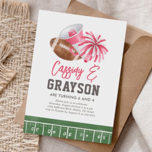 サッカーチアリーティングジョイント誕生日 招待状