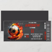 サッカーチケットお誕生日会の特別なプレゼント 招待状 (正面/裏面)