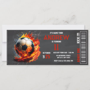 サッカーチケットお誕生日会の特別なプレゼント 招待状