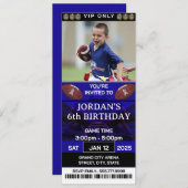 サッカーチケットの誕生日パーティーへの招待 招待状 (正面/裏面)