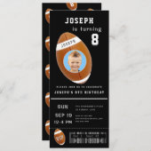 サッカーチケットカスタムフォト誕生日 招待状 (正面/裏面)