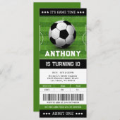 サッカーチケットサッカーチケット誕生日 招待状 (正面/裏面)