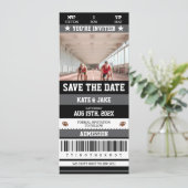 サッカーチケットスユニークポーツ写真の日付を保存 招待状 (スタンド正面)