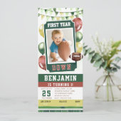 サッカーチケットハッピーボーイ1st誕生日招待状 招待状 (スタンド正面)