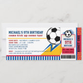 サッカーチケットパス誕生日パーティーの招待状 招待状 (正面)