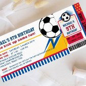 サッカーチケットパス誕生日パーティーの招待状 招待状