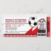 サッカーチケットパス誕生日パーティーの招待状 招待状 (正面)