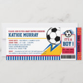 サッカーチケットパス赤ちゃんシャワー招待状 招待状 (正面)