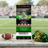 サッカーチケットピンク誕生日招待状 招待状