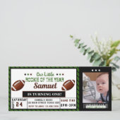 サッカーチケットルーキーオブザイヤー誕生日写真 招待状 (スタンド正面)