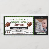 サッカーチケットルーキーオブザイヤー誕生日写真 招待状 (正面)