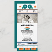 サッカーチケット結婚式招待状 招待状 (正面/裏面)