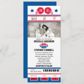 サッカーチケット結婚式招待状 招待状 (正面/裏面)