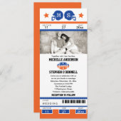 サッカーチケット結婚式招待状 招待状 (正面/裏面)